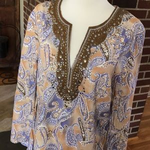 NWT CYNTHIA ROWLEY linen/rayon blend tunica